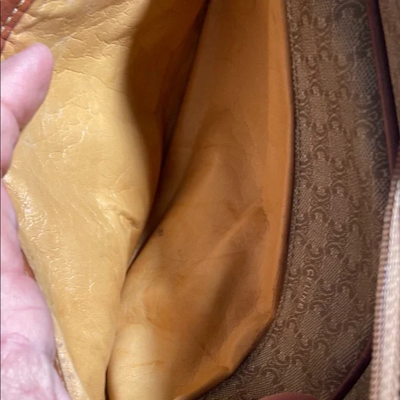 Vintage Celine Macadam coated canvas and leather Crossbody Bag 10” x 7” - Picture 12 of 16